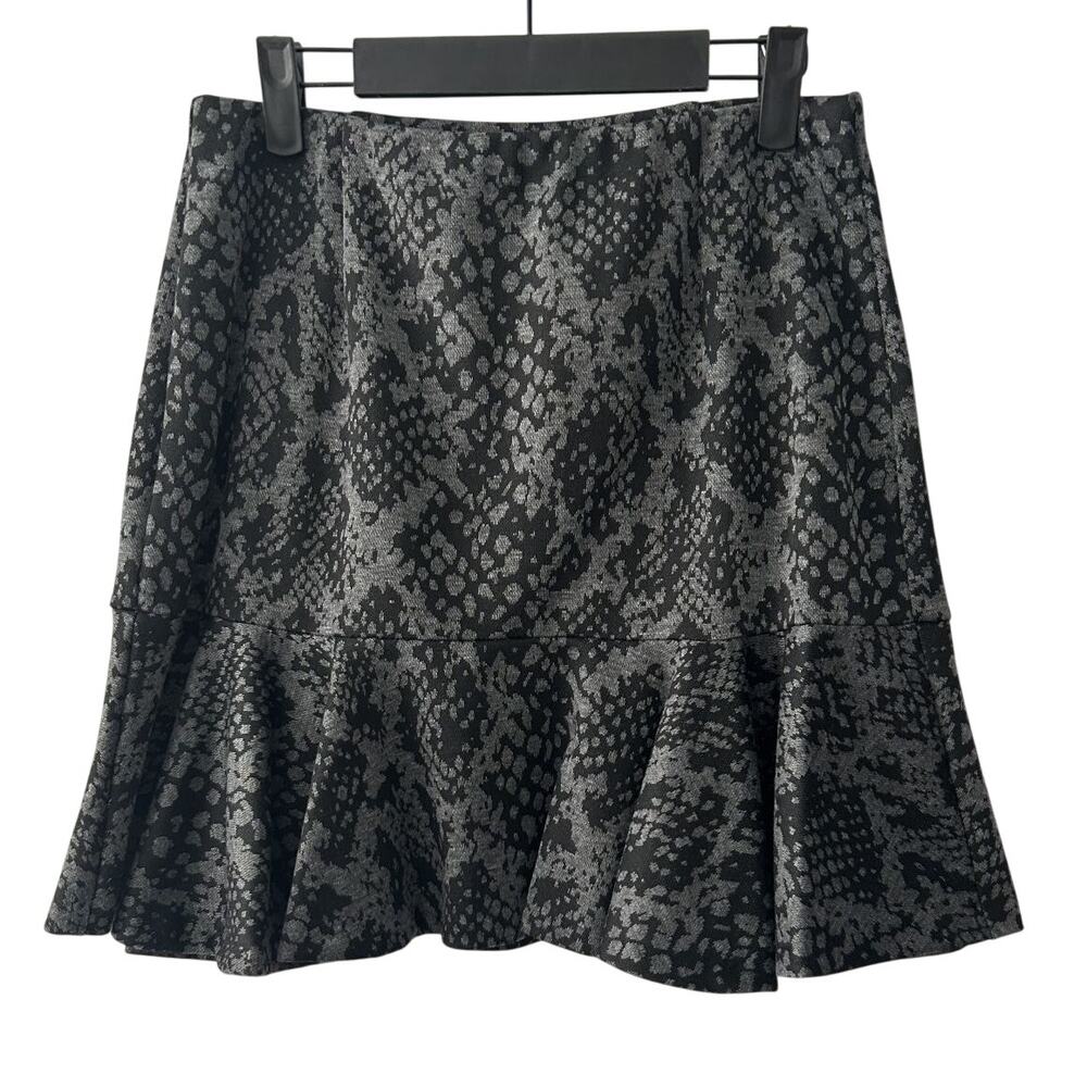 NWT Necessary Objects by Ady Gluck Frankel Fit & Flare Print Gray Skirt Jr-Large